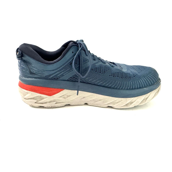 Hoka One One Bondi 7 Sneaker 11 2E Real Teal Outer Space Blue Mesh Running Shoes - Picture 1 of 14
